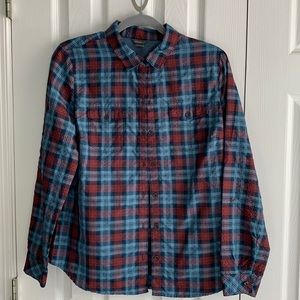 Eddie Bauer Flannel Print Button Down Med